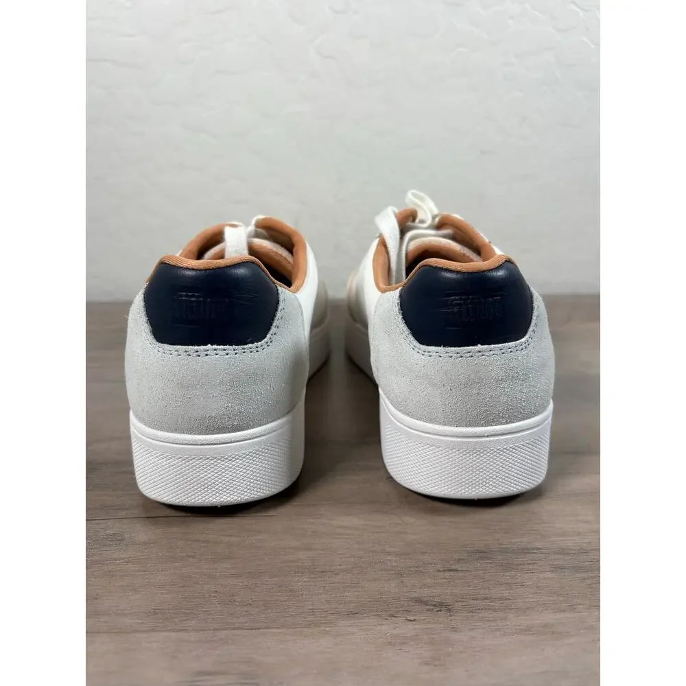 FitFlop Rally Leather White Tan Leather Sneakers Women's Size 8.5-‎ NWOB